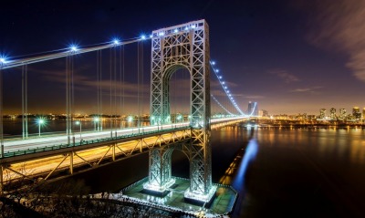 мост ночь река огни the bridge night river lights