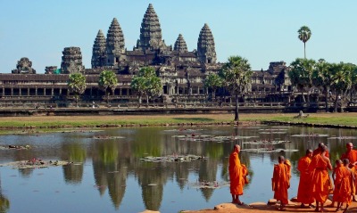 страны архитектура река буддизм камбоджа храм ангкор ват