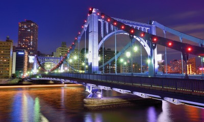 мост огни город