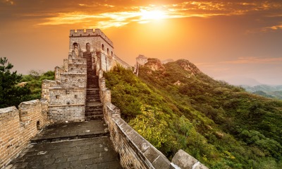 Пекин Китай рассвет стена горы