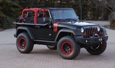 автомобиль черный джип jeep wrangler level красный