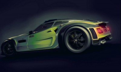 спортивный автомобиль зеленый