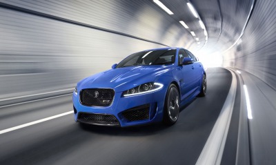 синий автомобиль Jaguar XFR-S blue car THE