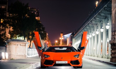ламборгини огни город Lamborghini lights the city