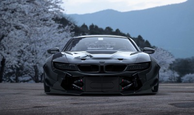 BMW i8 черная дорога