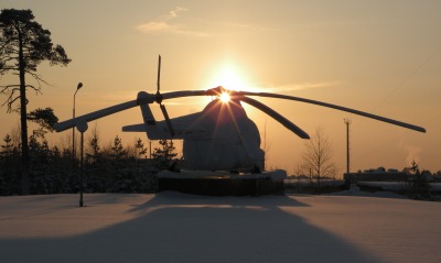 вертолет зима восход