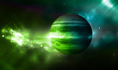 Юпитер зеленое свечение