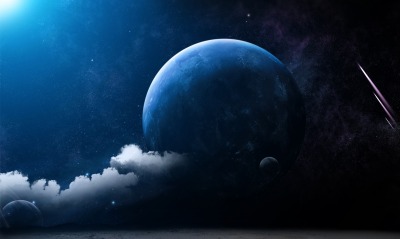 планета облака небо космос