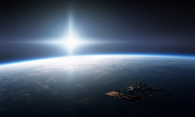 планета атмосфера космическая станция мкс солнце свечение лучи
