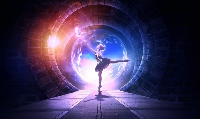 девочка балет тоннель голубь