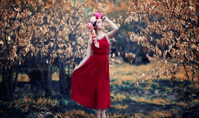 девушка платье красное girl dress red