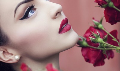 девушка лицо роза