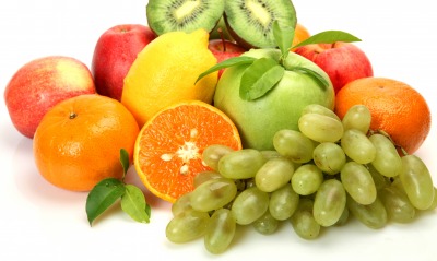 еда фрукты киви апельсины лимон виноград яблоки