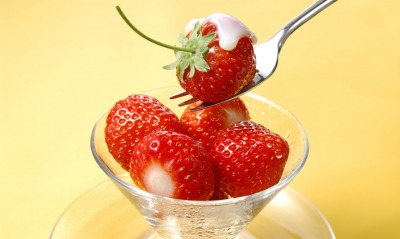 клубника миска вилка strawberry bowl fork