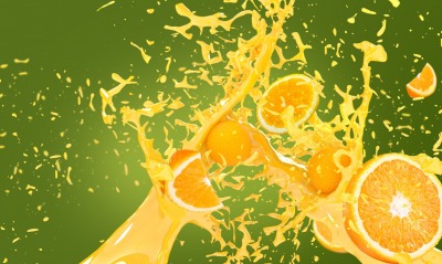 апельсин, брызги