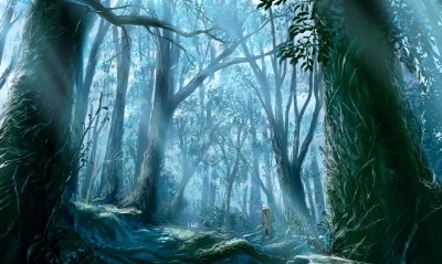 лес темный графика фэнтези