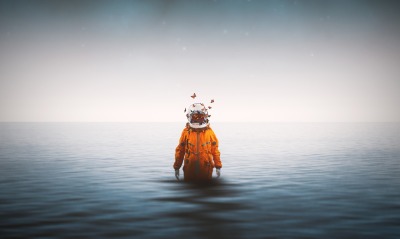 космонавт океан бабочки скафандр