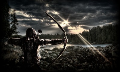 assassins creed 3, лук, стрела, лучи
