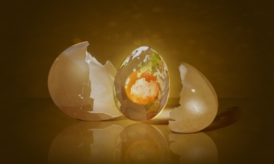 Стеклянное Яйцо из скорлупы