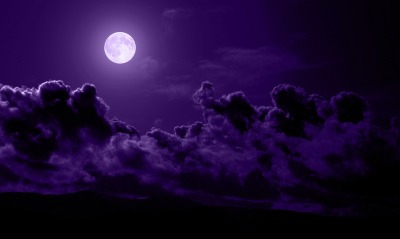 Небо луна облака ночь