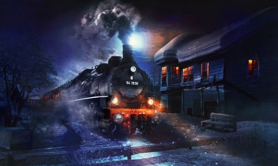 поезд графика ночь луна мрак
