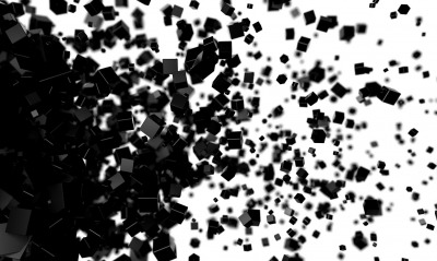 Кубики частицы черные