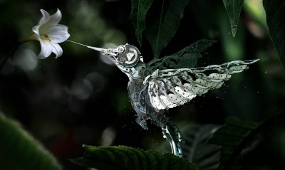колибри робот цветок