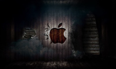Логотип apple на стене