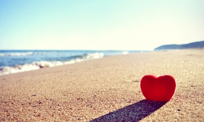 любовь пляж берег море сердце лето песок