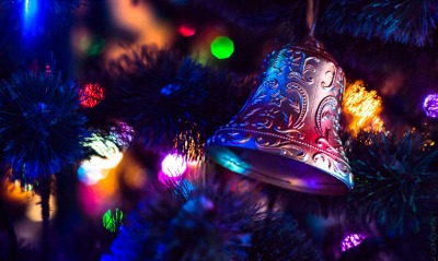 Колокольчик огоньки ель новый год Bell lights spruce new year