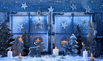 Свечи украшения снег Candles decoration snow
