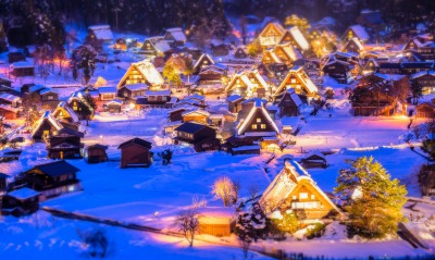 деревня огни зима рождество