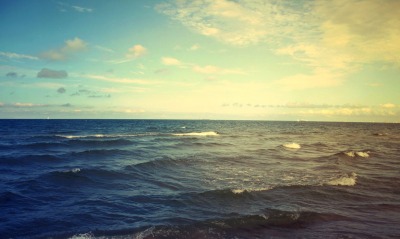 море, волны, закат