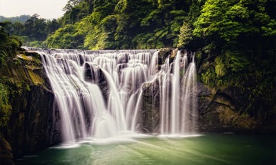 водопад вода природа деревья