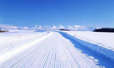 дорога зима пейзаж природа