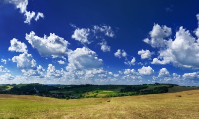 природа небо облака поле горизонт