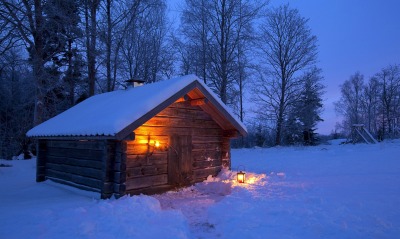 природа дом зимой снег ночь деревья