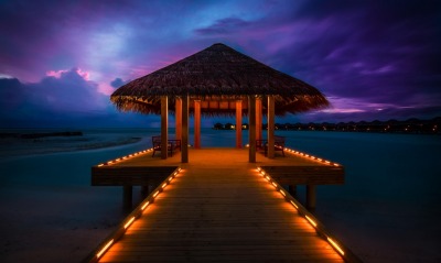 природа Мальдивы ночь