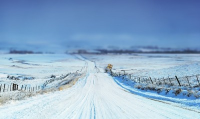 природа дорога зима снег пейзаж