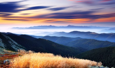 природа горы небо трава nature mountains the sky grass