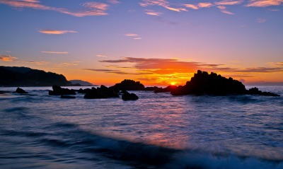 море океан камни скалы закат sea the ocean stones rock sunset