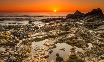 природа море камни горизонт солнце nature sea stones horizon the sun