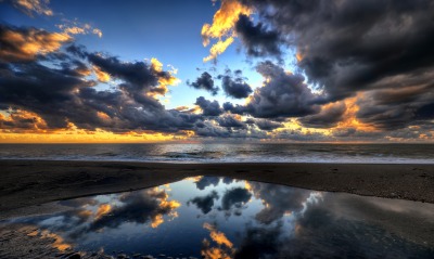 природа море облака отражение горизонт небо nature sea clouds reflection horizon the sky
