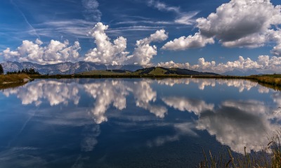облака отражение озеро clouds reflection the lake