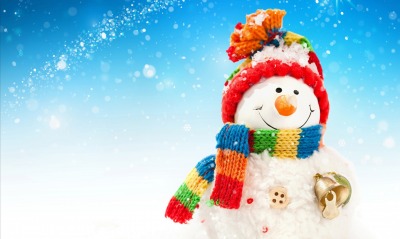 снеговик зима шарф