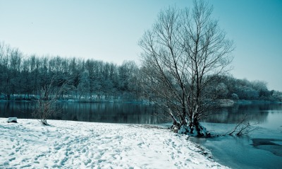 зима река winter river