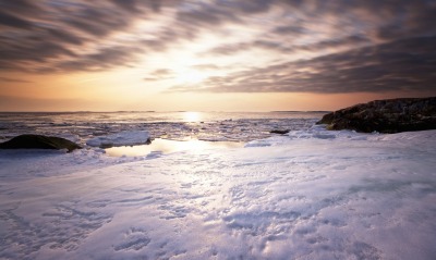 лед берег море