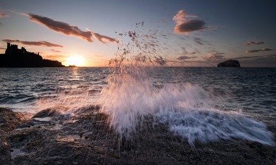 брызги море закат spray sea sunset