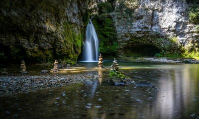 природа река водопад скалы