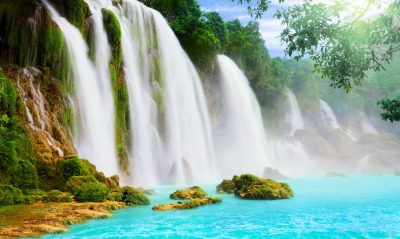 водопад обрыв природа